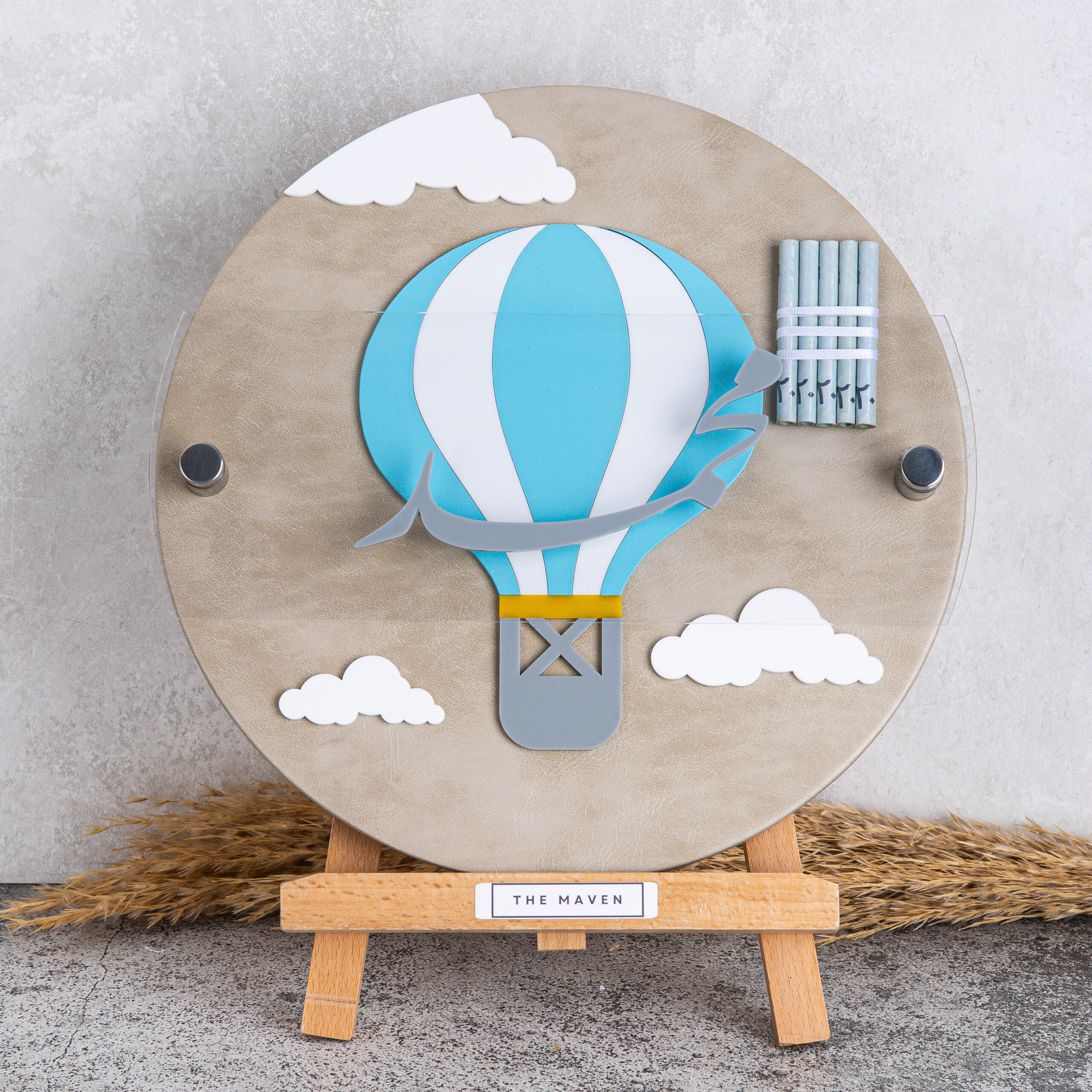 بورد الجلد مع المنطاد الواحد أزرق